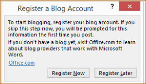 Register a Blog Account