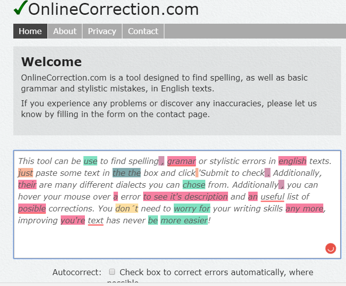 online correction